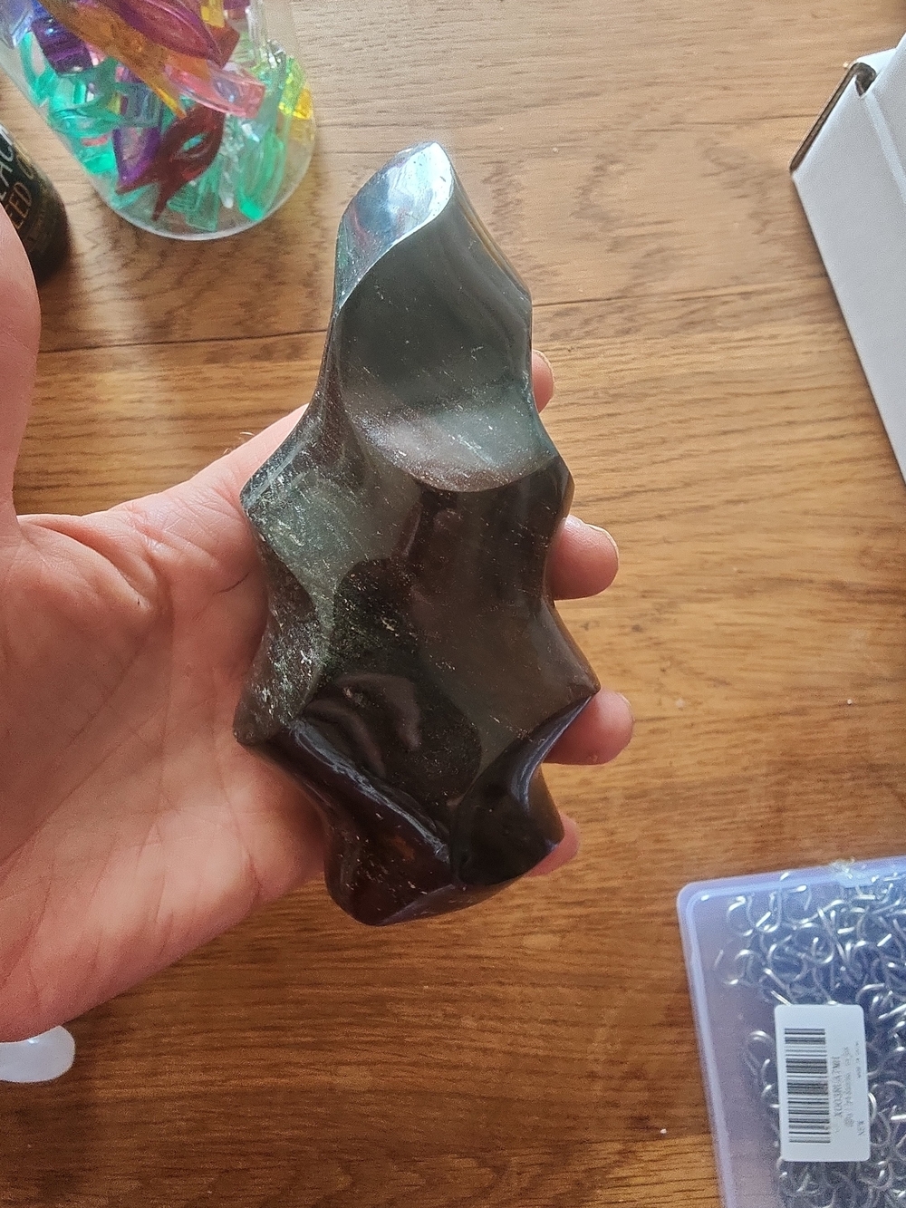 Polished Decorative Black Stone Sculptural Accent